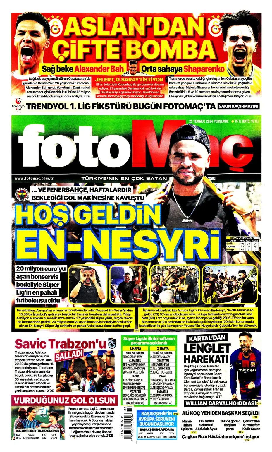 "Fenerbahçe'de sıra geldi orta saha transferine" | Sporun manşetleri - 9 "Fenerbahçe'de sıra geldi orta saha transferine" | Sporun manşetleri - 9