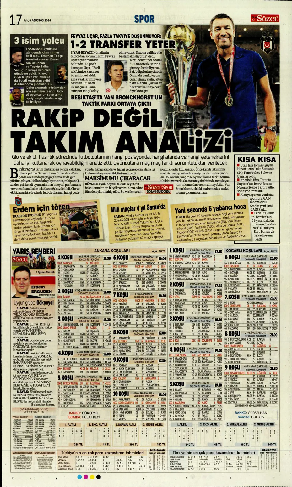 "Kartal'dan Cengiz sürprizi" | Sporun manşetleri (6 Ağustos 2024) - 25 "Kartal'dan Cengiz sürprizi" | Sporun manşetleri (6 Ağustos 2024) - 25