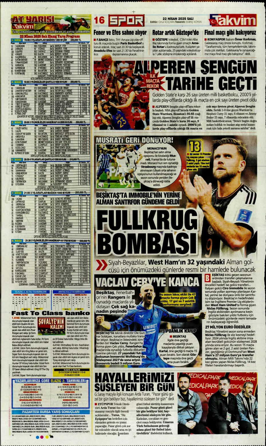 "Fenerbahçe'de gözler artık divanda" | Sporun manşetleri - 27