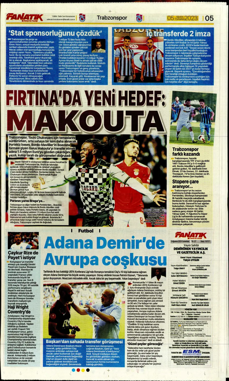 "Fener'e yıldız yağmuru" | Sporun Manşetleri (5 Ağustos 2023) - 7