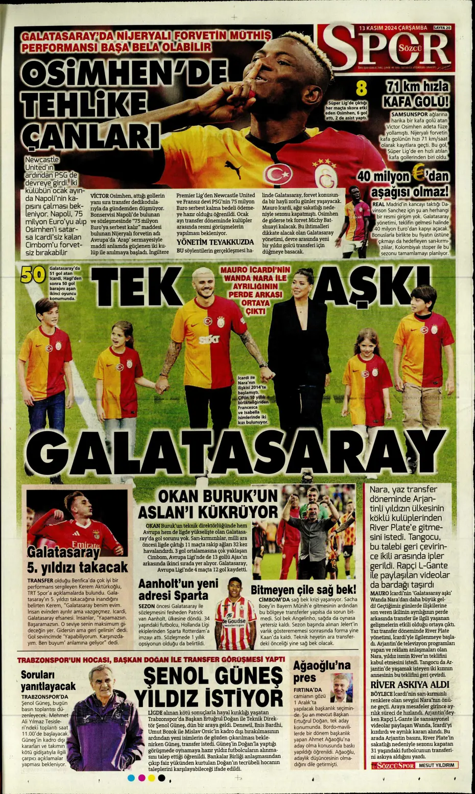 "Mario Branco'dan Fenerbahçe'ye 3 yıldız" | Sporun manşetleri - 19