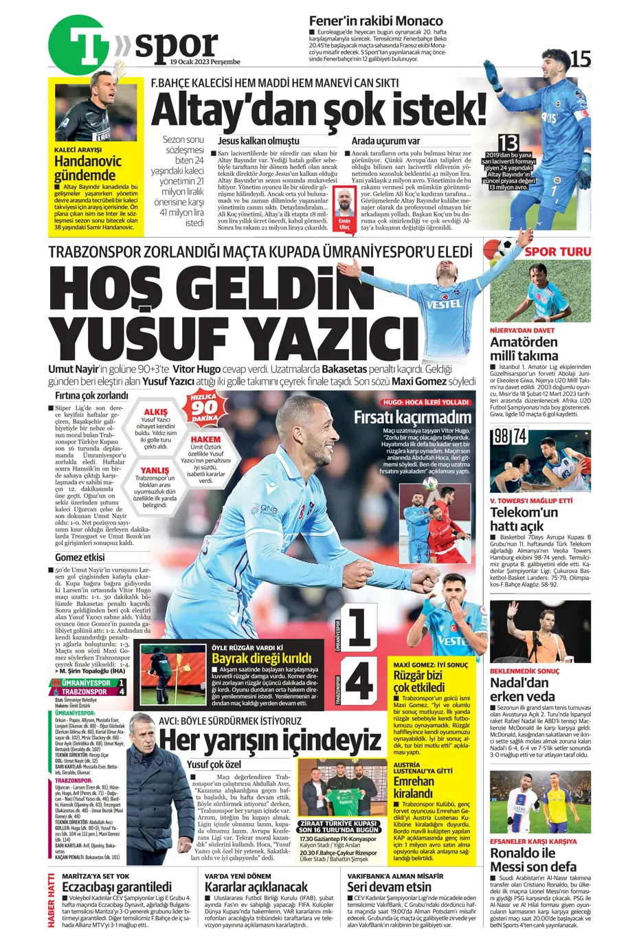 Sporun Manşetleri (19 Ocak 2023) - 32