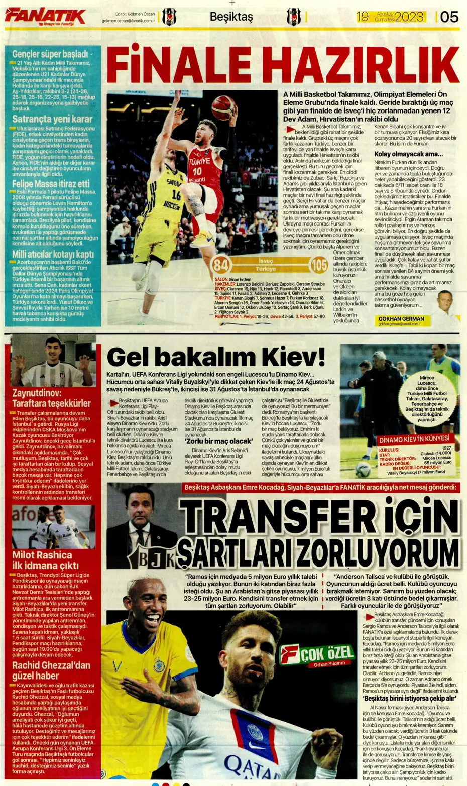 "Ramos'ta büyük kapışma" | Sporun Manşetleri (19 Ağustos 2023) - 8