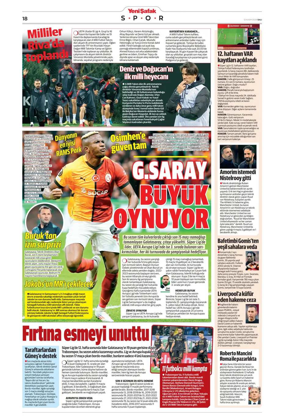 "Listenin başında onlar var: Talisca & Brown" | Sporun manşetleri (12 Kasım 2024) - 34 "Listenin başında onlar var: Talisca & Brown" | Sporun manşetleri (12 Kasım 2024) - 34