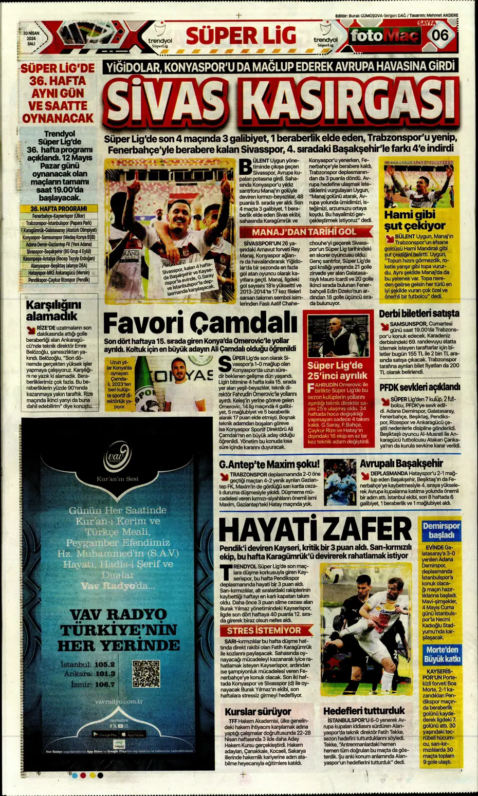 "Real'in golcüsü Aslan'a" | Sporun manşetleri (30 Nisan 2024) - 15