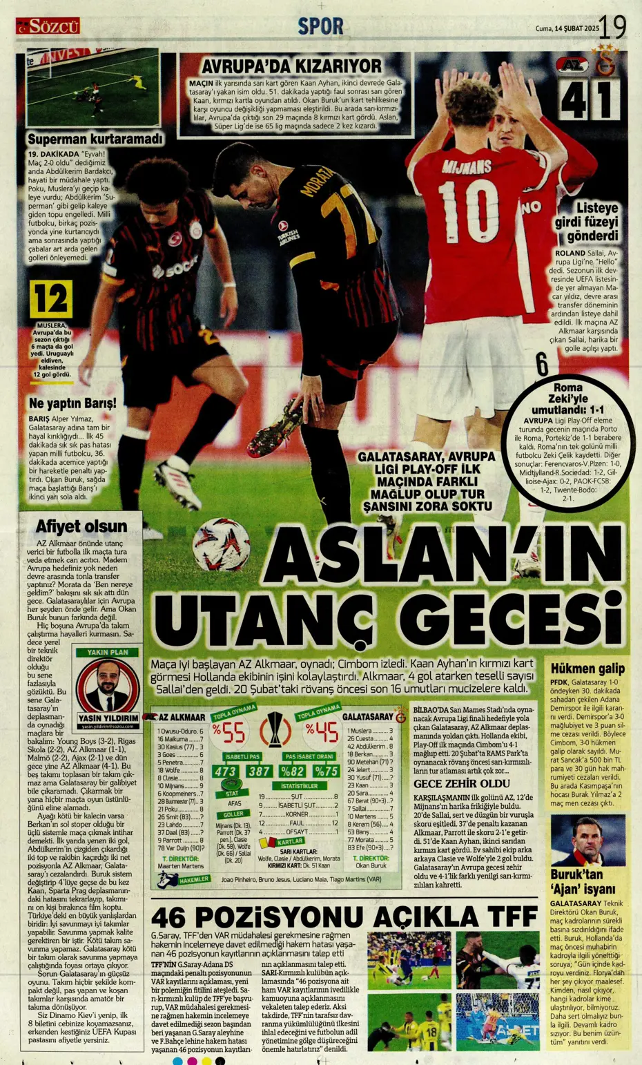 "Galatasaray'ın Avrupa AZabı" | Sporun manşetleri - 30 "Galatasaray'ın Avrupa AZabı" | Sporun manşetleri - 30