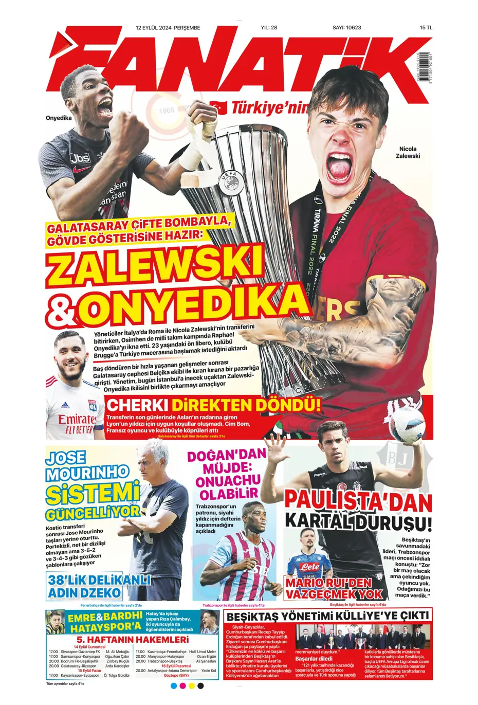 "12 milyon Euro'ya Cim Bom'da" | Sporun manşetleri (12 Eylül 2024) - 6 "12 milyon Euro'ya Cim Bom'da" | Sporun manşetleri (12 Eylül 2024) - 6