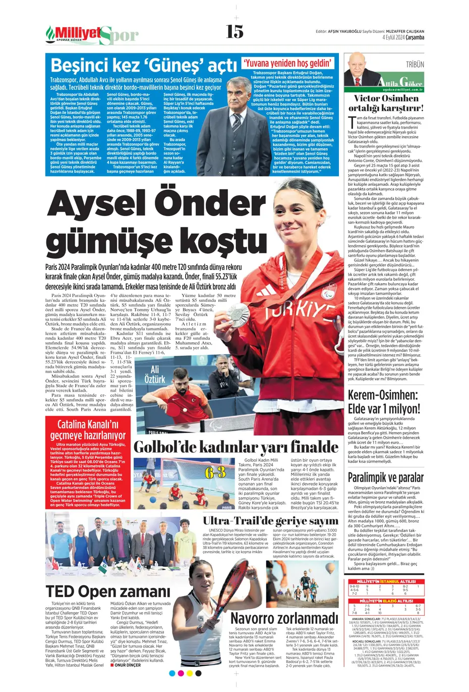 "Dünya Osimhen'i konuşuyor" | Sporun manşetleri (4 Eylül 2024) - 20