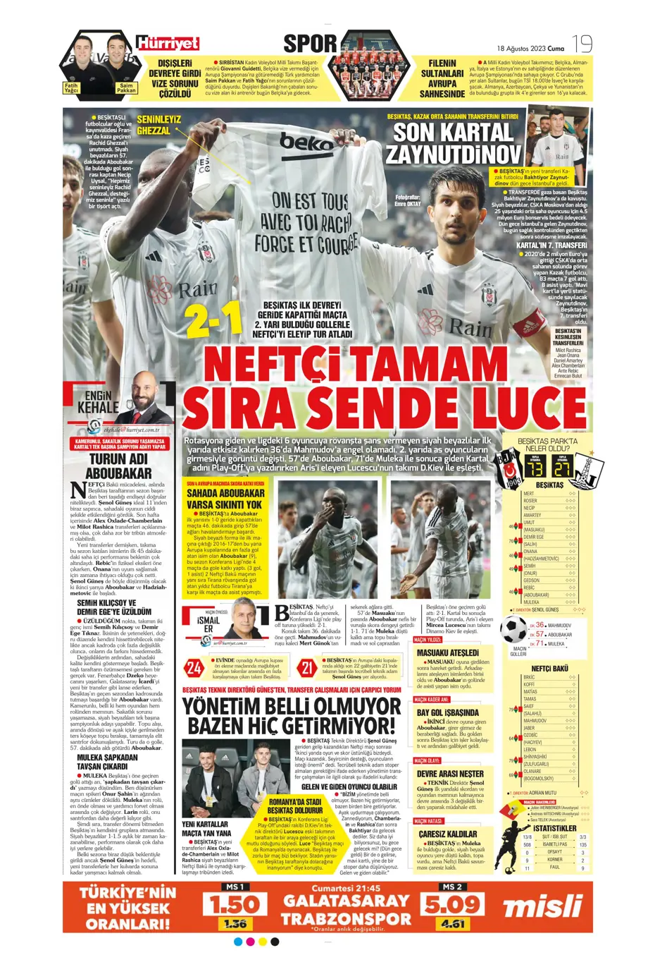 "Türkler geliyor" | Sporun Manşetleri (18 Ağustos 2023) - 22 "Türkler geliyor" | Sporun Manşetleri (18 Ağustos 2023) - 22