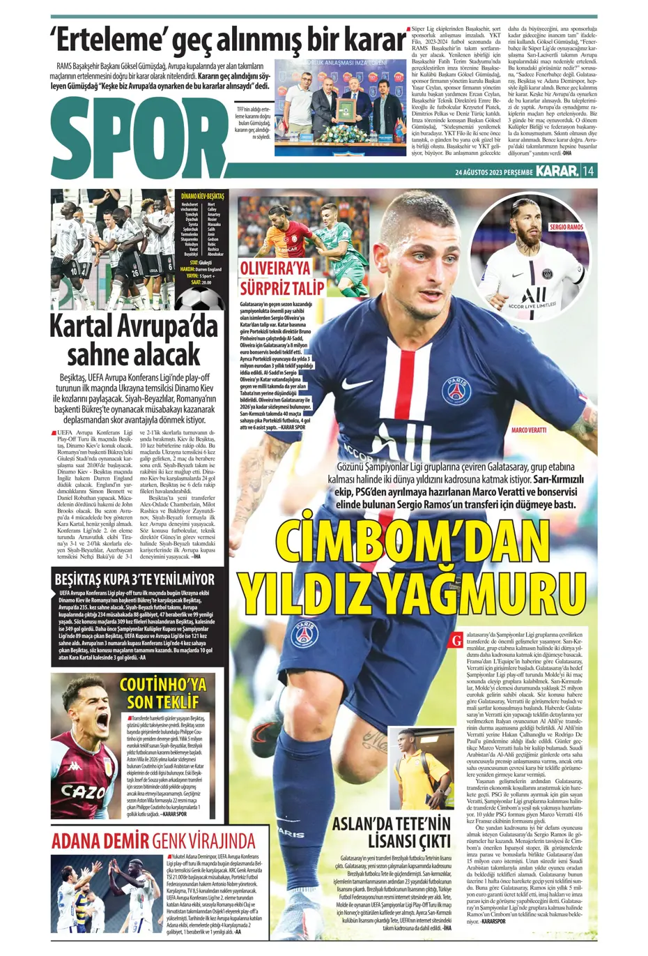 "İyi ki varsın Mauro Icardi" | Sporun manşetleri (24 Ağustos 2023) - 23