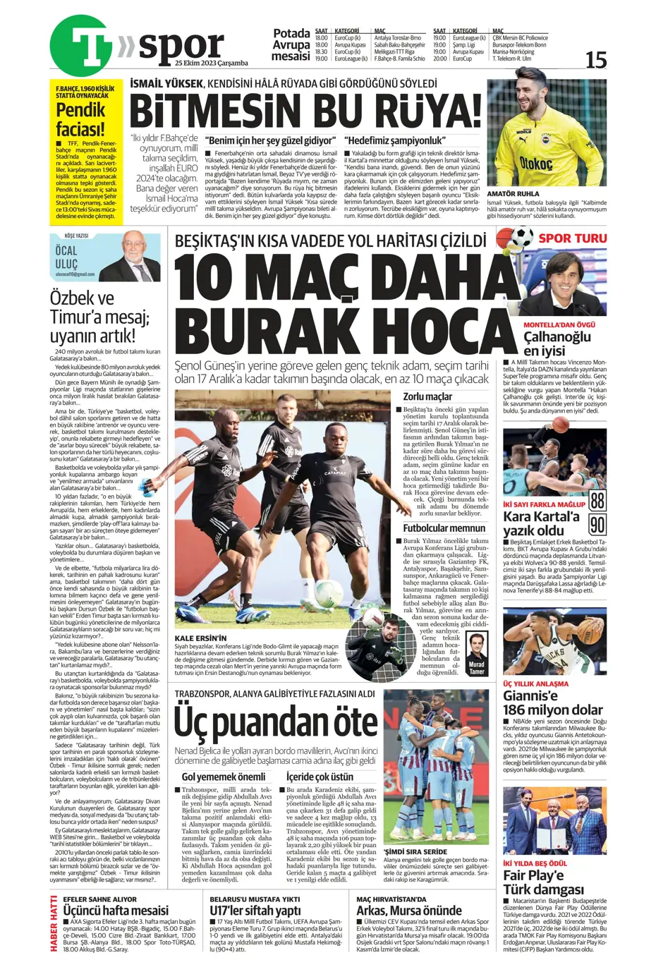 "Adaletin bu mu futbol?" | Sporun manşetleri (25 Ekim 2023) - 25
