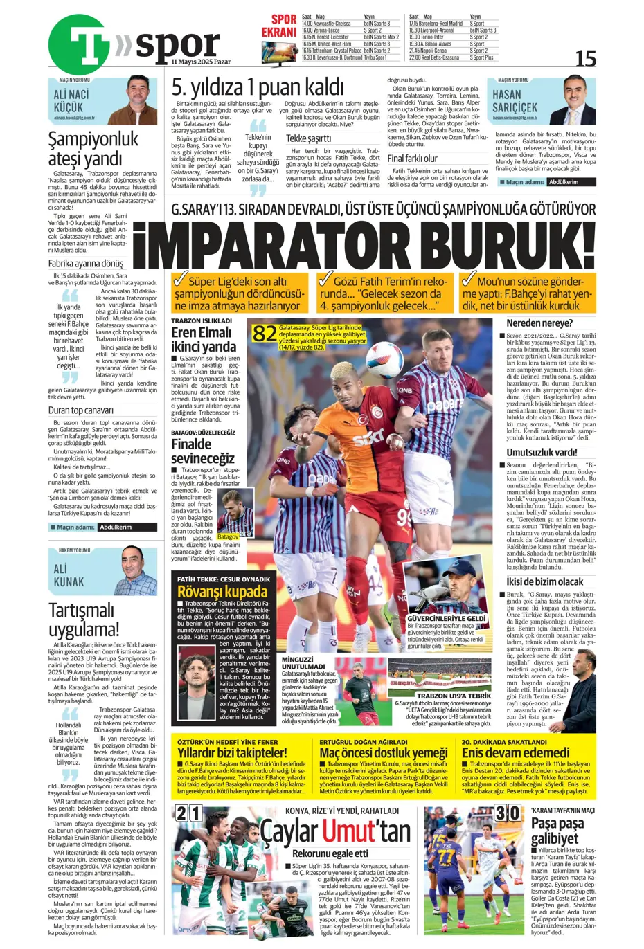 "Cimbom şampiyo..." | Sporun manşetleri - 34