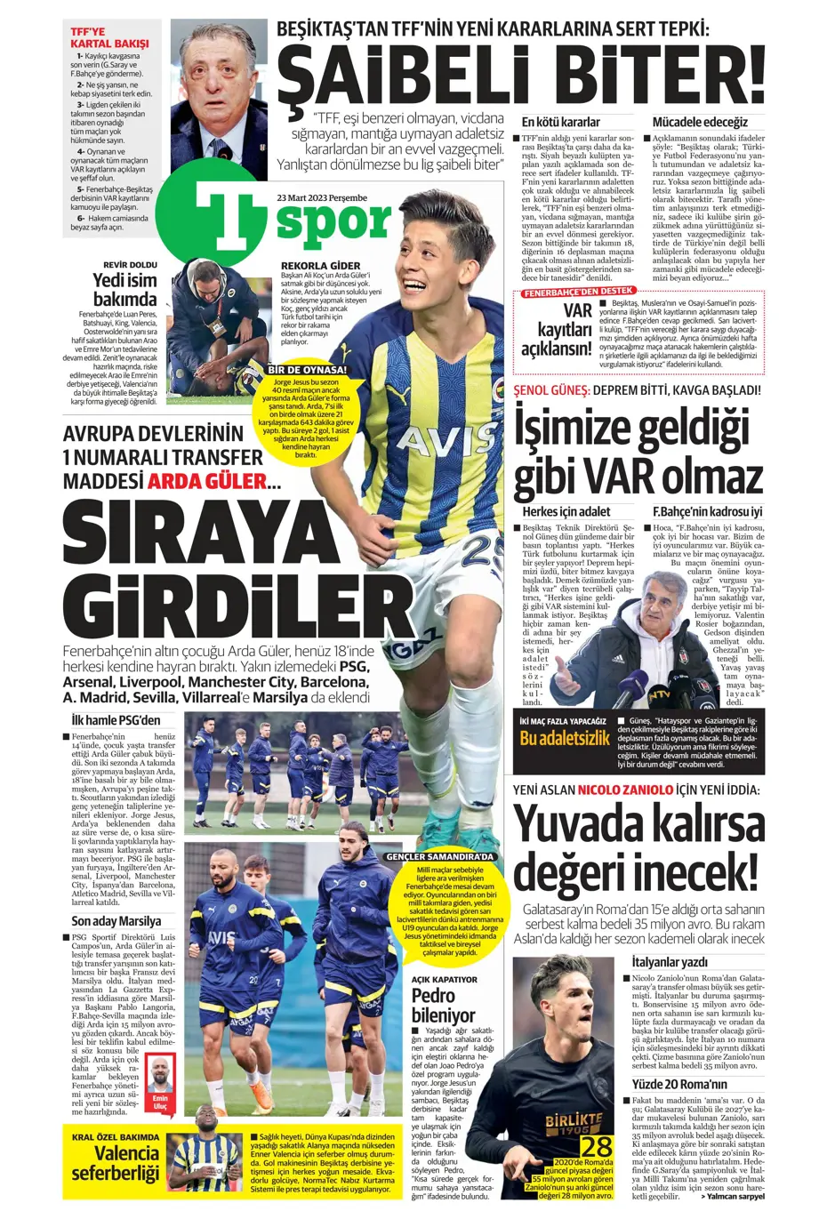 "Jesus'un derbi motivasyonu" - Gazete manşetleri (23 Mart 2023) - 32