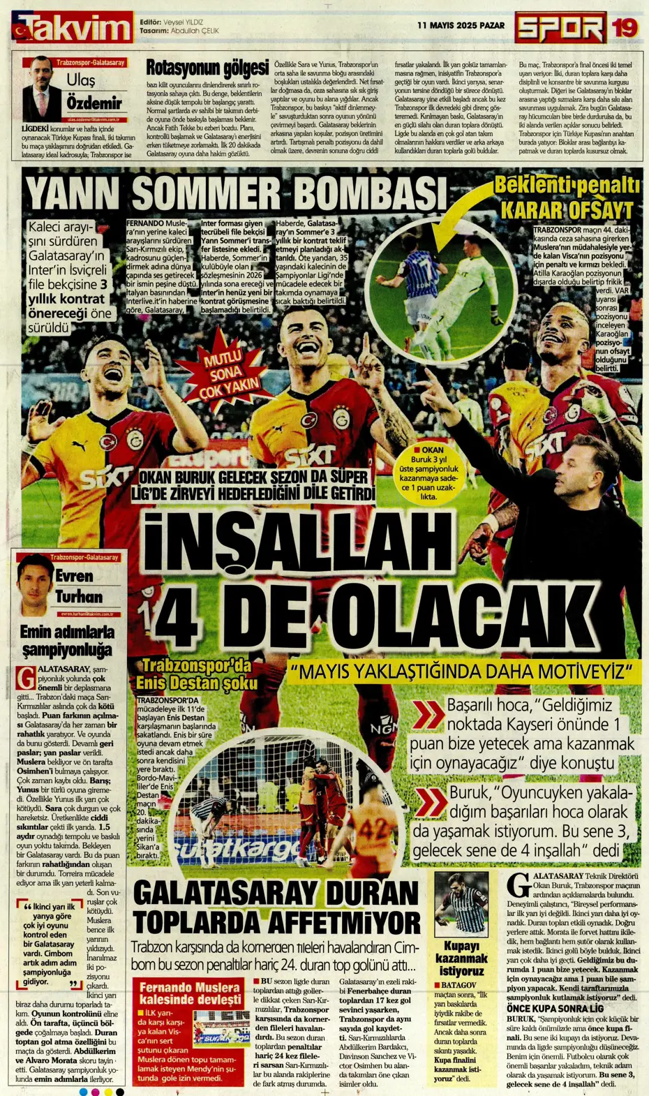 "Cimbom şampiyo..." | Sporun manşetleri - 31
