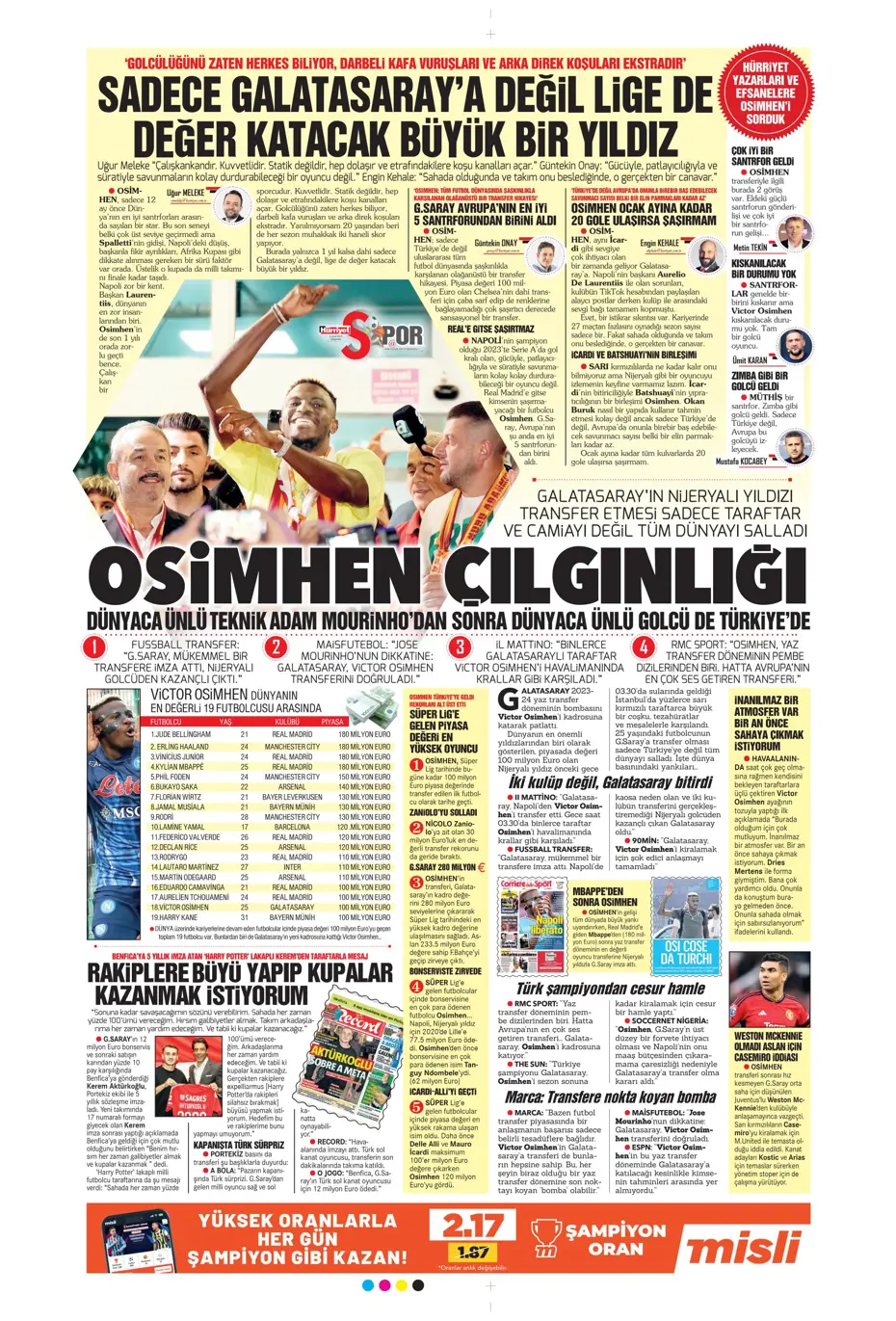 "Dünya Osimhen'i konuşuyor" | Sporun manşetleri (4 Eylül 2024) - 16