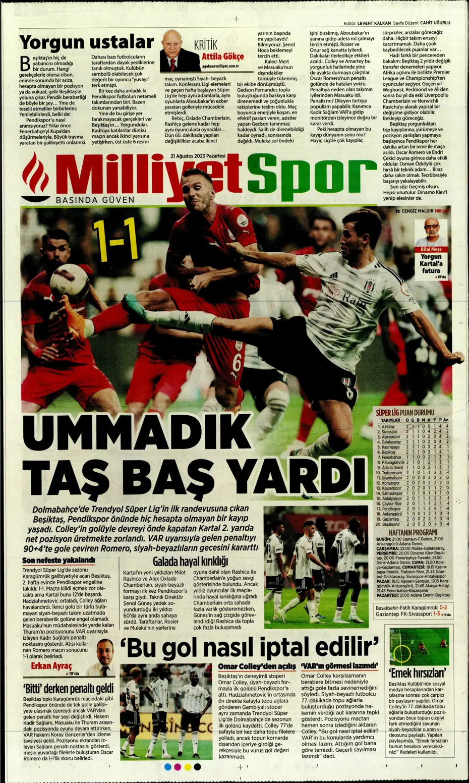 "Kara Kartal'a 90+4'te şok" | Sporun manşetleri (21 Ağustos 2023) - 27