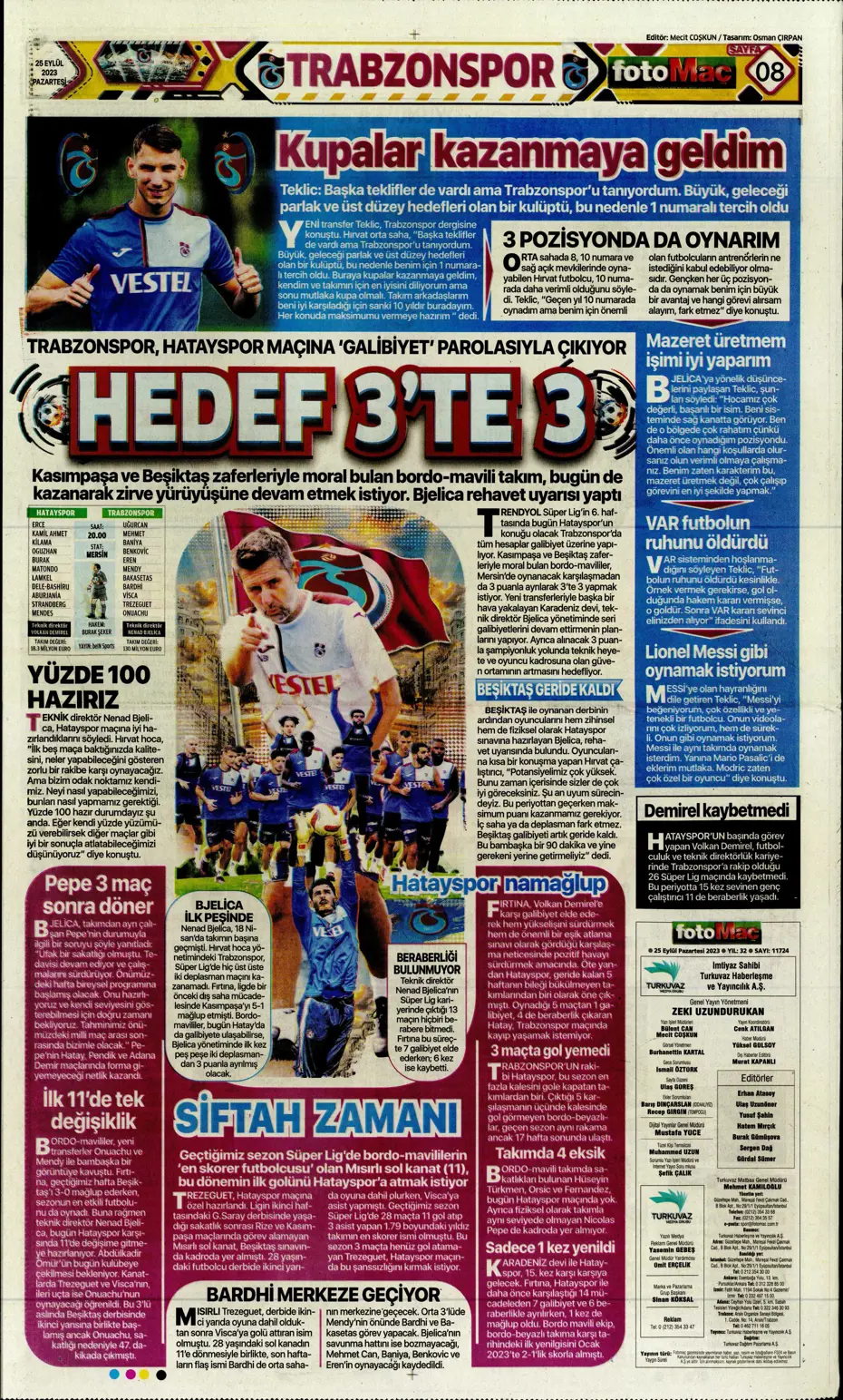 "Hesaplar Kahveci'den" | Sporun manşetleri (25 Eylül 2023) - 22