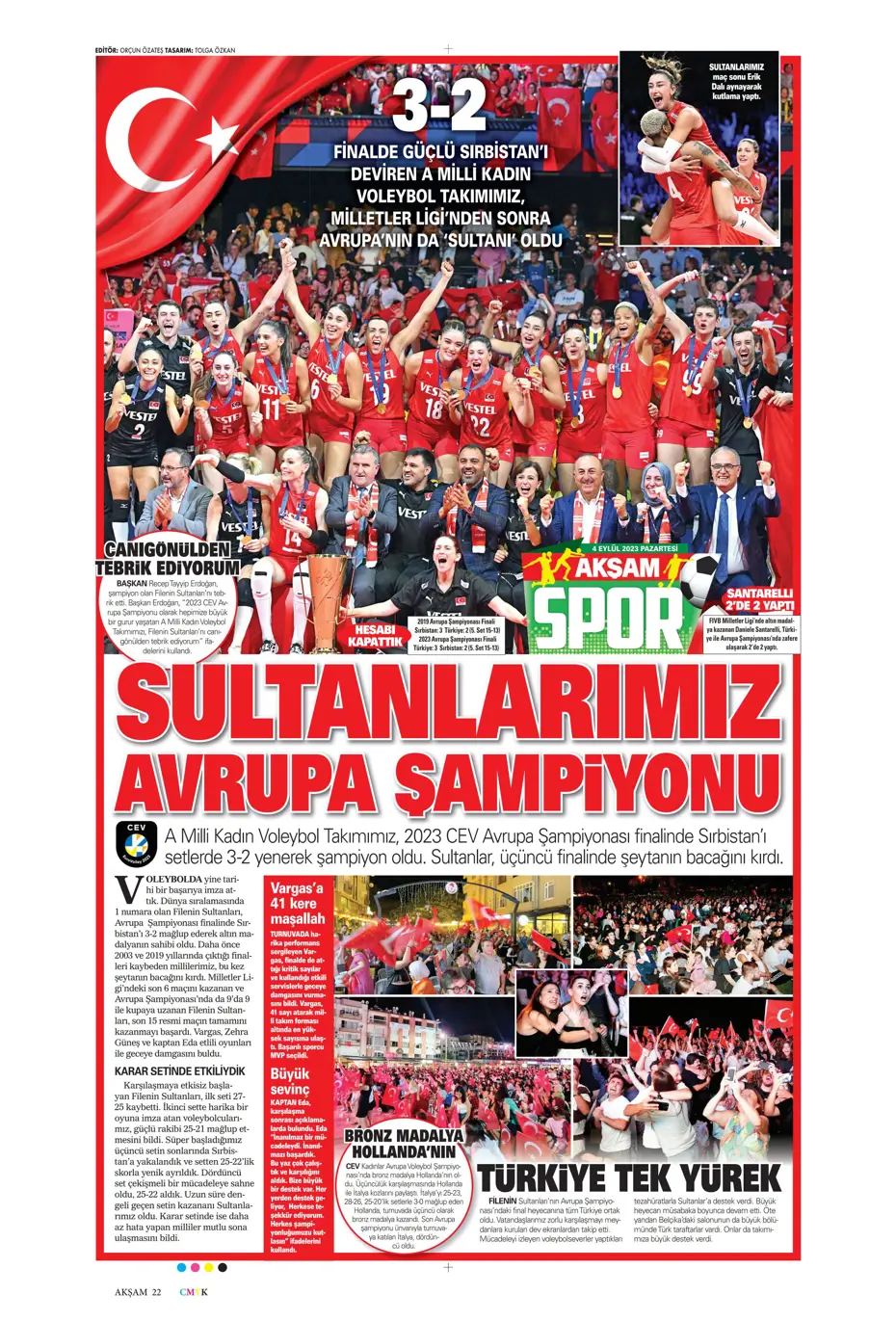 "100'ümüzün akı Türk kadını" | Sporun manşetleri (4 Eylül 2023) - 5