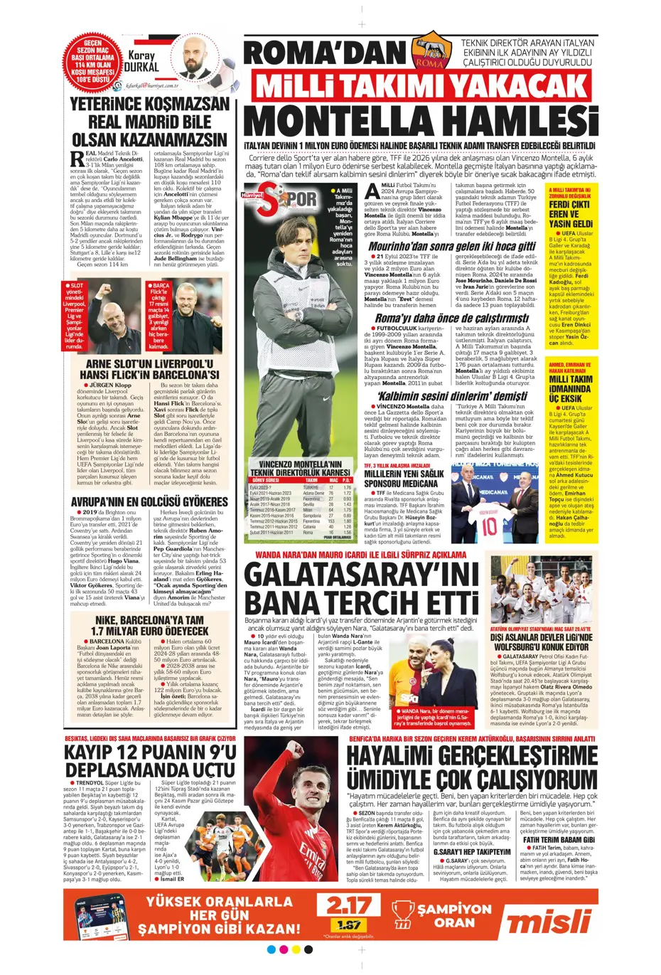 "Mario Branco'dan Fenerbahçe'ye 3 yıldız" | Sporun manşetleri - 10