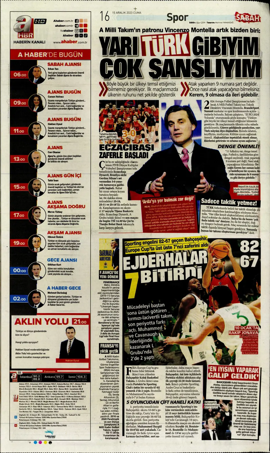 "Aslan'dan Jorginho bombası" | Sporun manşetleri (15 Aralık 2023) - 27