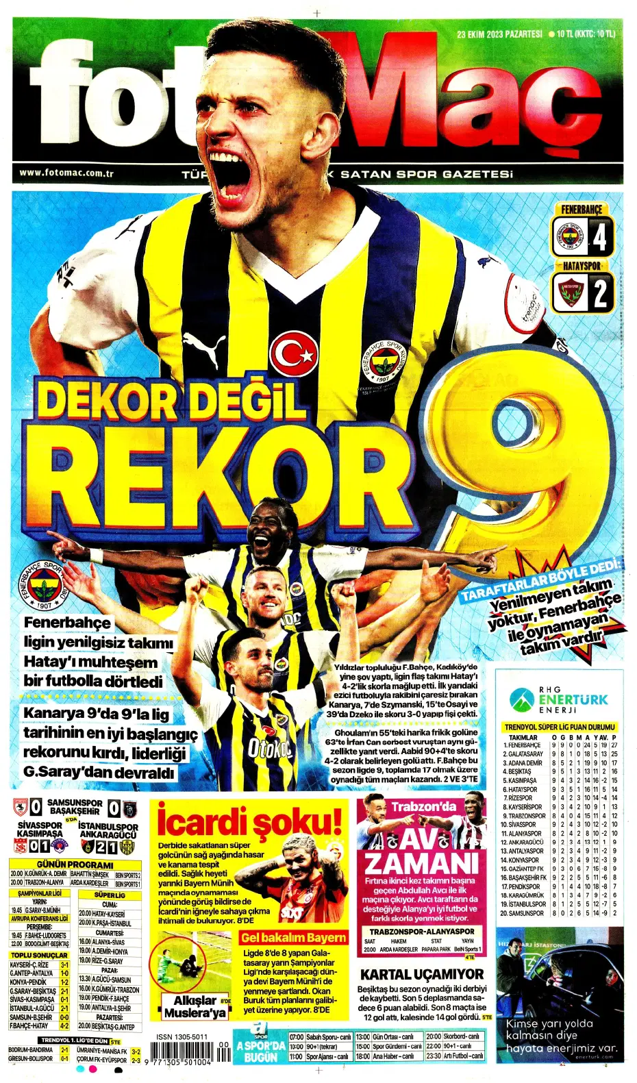 "Rekorları kıra kıra zirvede" | Sporun manşetleri (23 Ekim 2023) - 5 "Rekorları kıra kıra zirvede" | Sporun manşetleri (23 Ekim 2023) - 5
