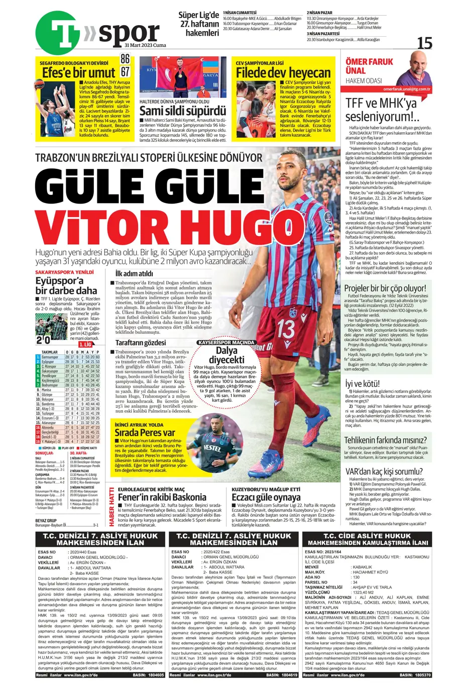 "Dev maçın 11'leri hazır" | Sporun Manşetleri - 31 "Dev maçın 11'leri hazır" | Sporun Manşetleri - 31