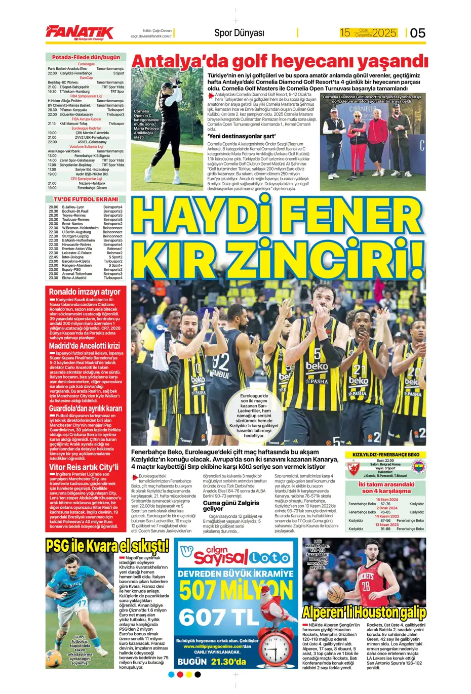 "Fenerbahçe'de yeni hedef Koki Machida" | Sporun manşetleri - 8 "Fenerbahçe'de yeni hedef Koki Machida" | Sporun manşetleri - 8