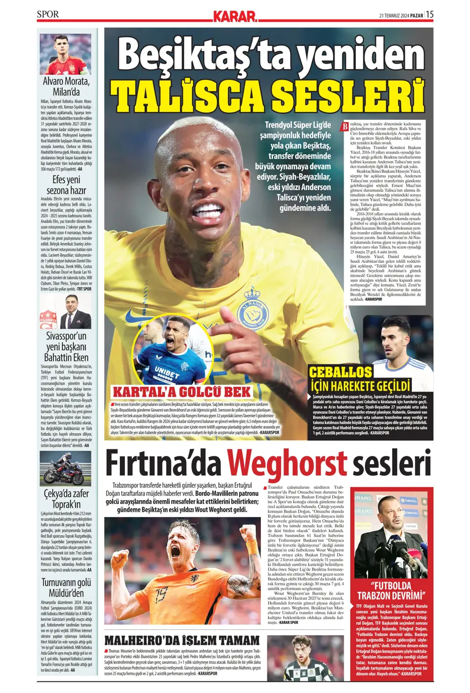 "Fenerbahçe'den Berge hamlesi" | Sporun Manşetleri (21 Temmuz 2024) - 18 "Fenerbahçe'den Berge hamlesi" | Sporun Manşetleri (21 Temmuz 2024) - 18