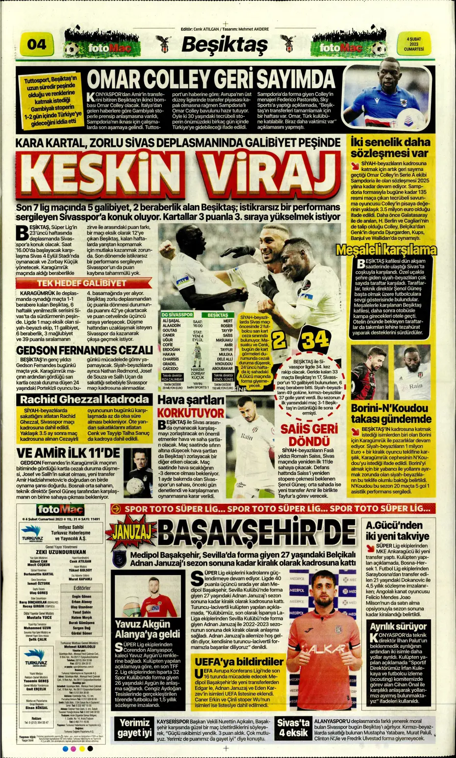 Sporun Manşetleri (4 Şubat 2023) - 13