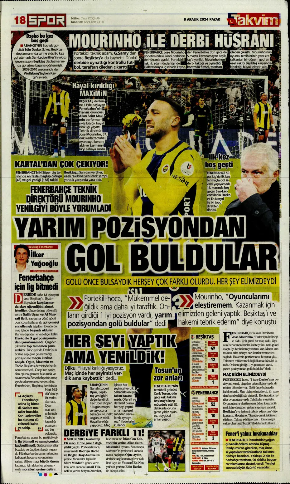 "Derbider Mourinho" | Sporun manşetleri - 28 "Derbider Mourinho" | Sporun manşetleri - 28