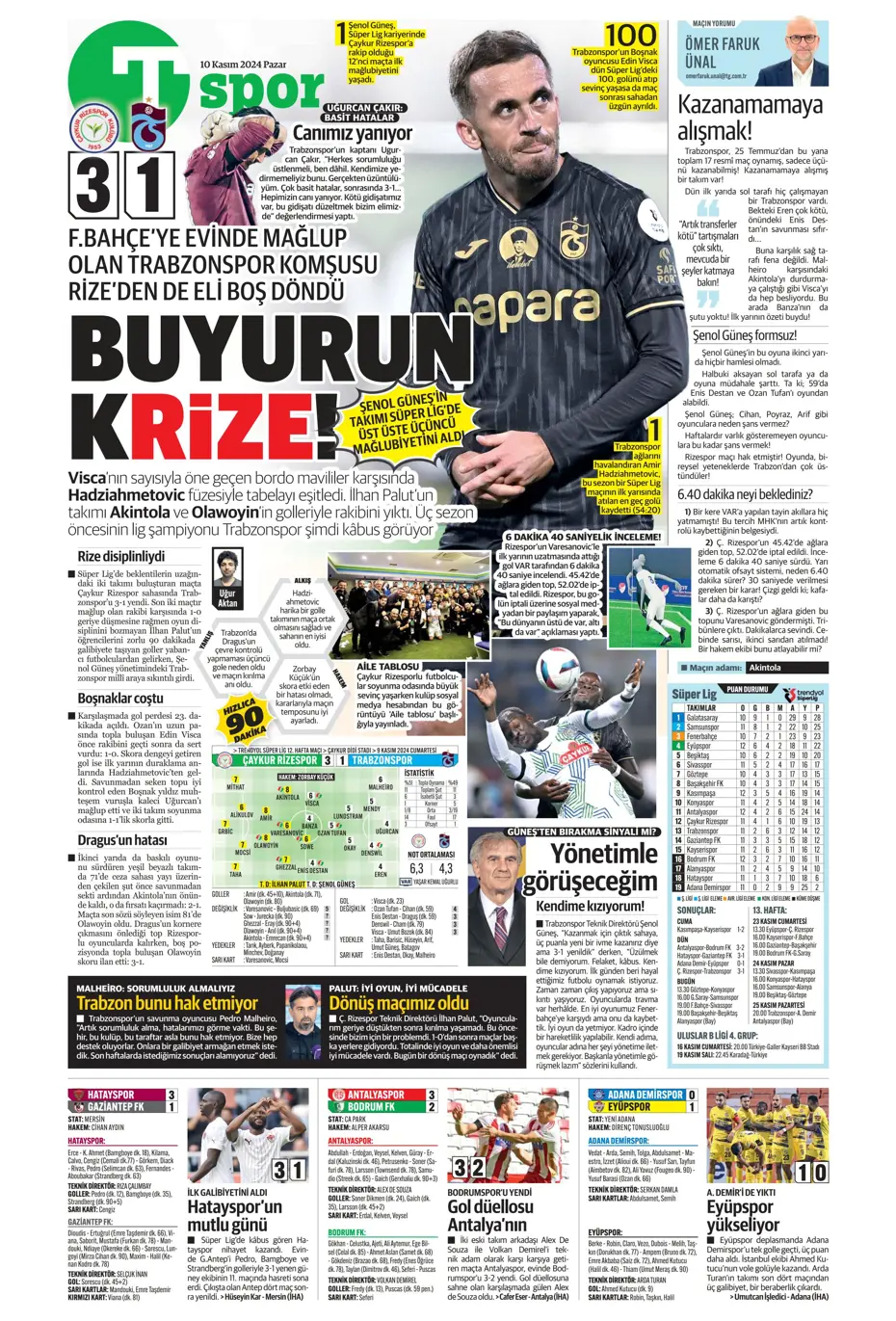 "Cimbom devleri gölgesinde bıraktı" | Sporun manşetleri (10 Kasım 2024) - 29