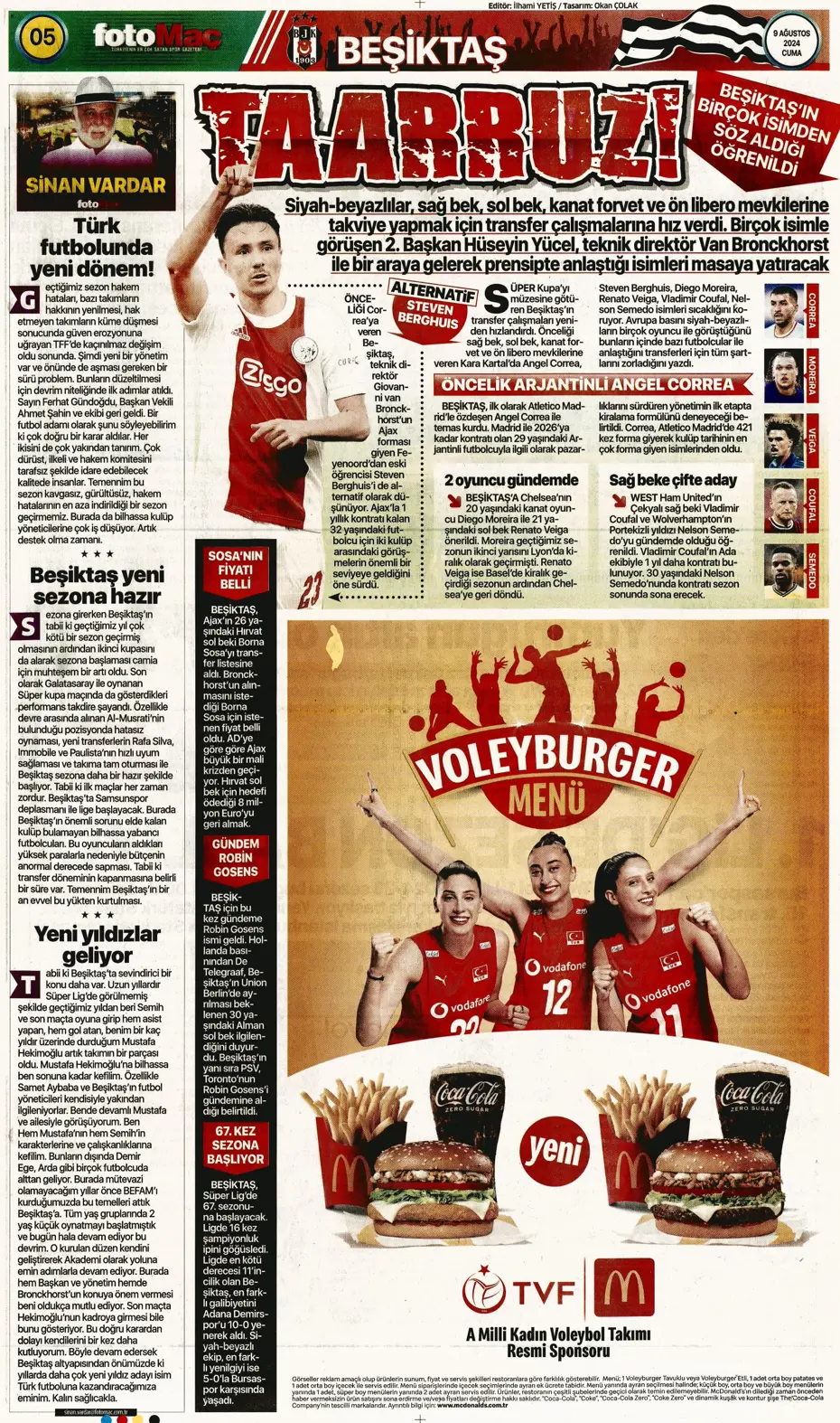 "Sahne şampiyonun" | Sporun manşetleri (9 Ağustos 2024) - 15