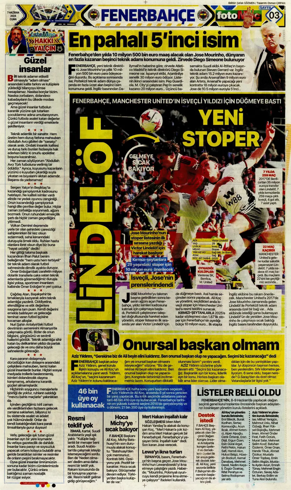 "Fener'e 'Uçan Koreli'" | Sporun manşetleri (7 Haziran 2024) - 7 "Fener'e 'Uçan Koreli'" | Sporun manşetleri (7 Haziran 2024) - 7