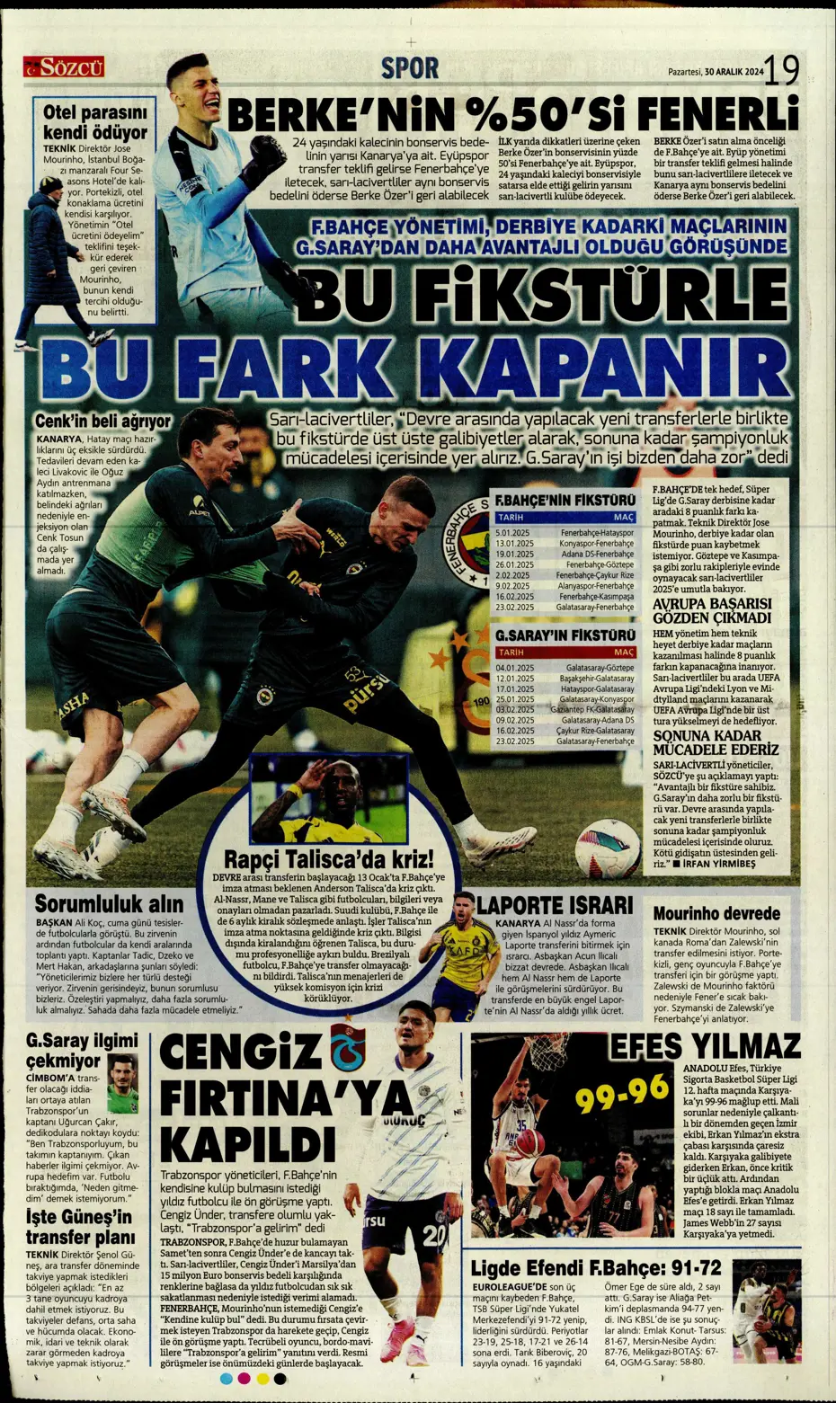 "Fenerbahçe'den 3 ülkede dev operasyon" | Sporun manşetleri - 30