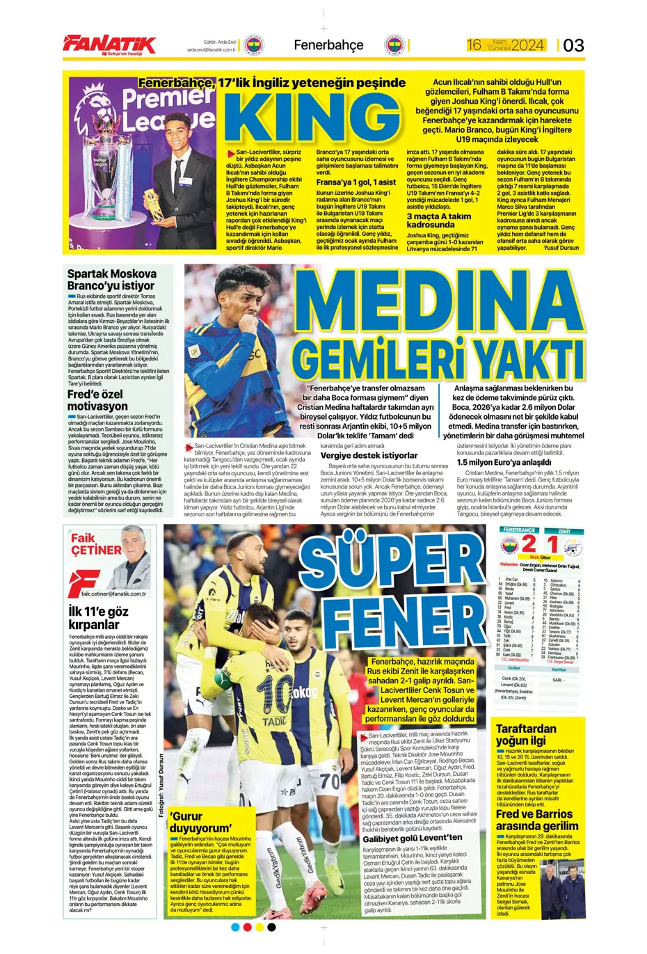 "Jorginho sürprizi" | Sporun manşetleri (16 Kasım 2024) - 2
