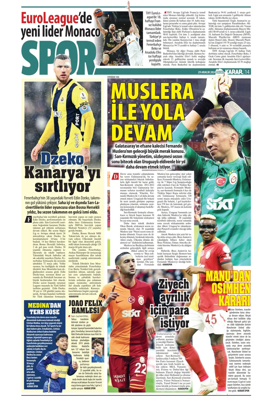 "Mikautadze'de sona doğru" | Sporun manşetleri (29 Aralık 2024) - 18