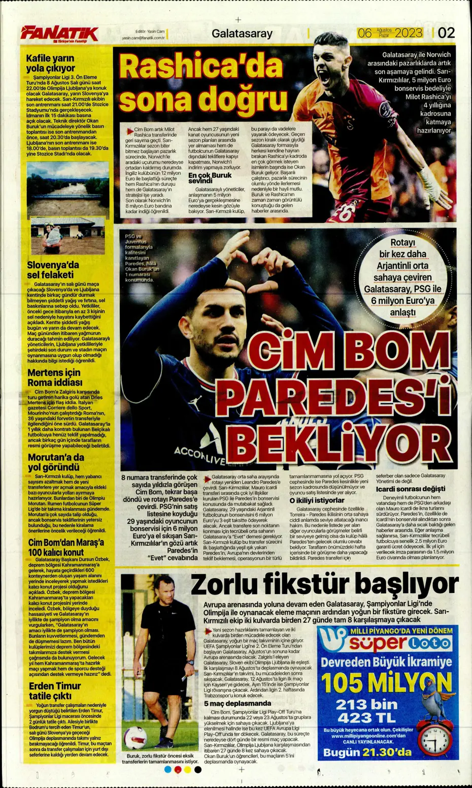 "Fener'e dünya yıldızı" | Sporun Manşetleri (6 Ağustos 2023) - 4