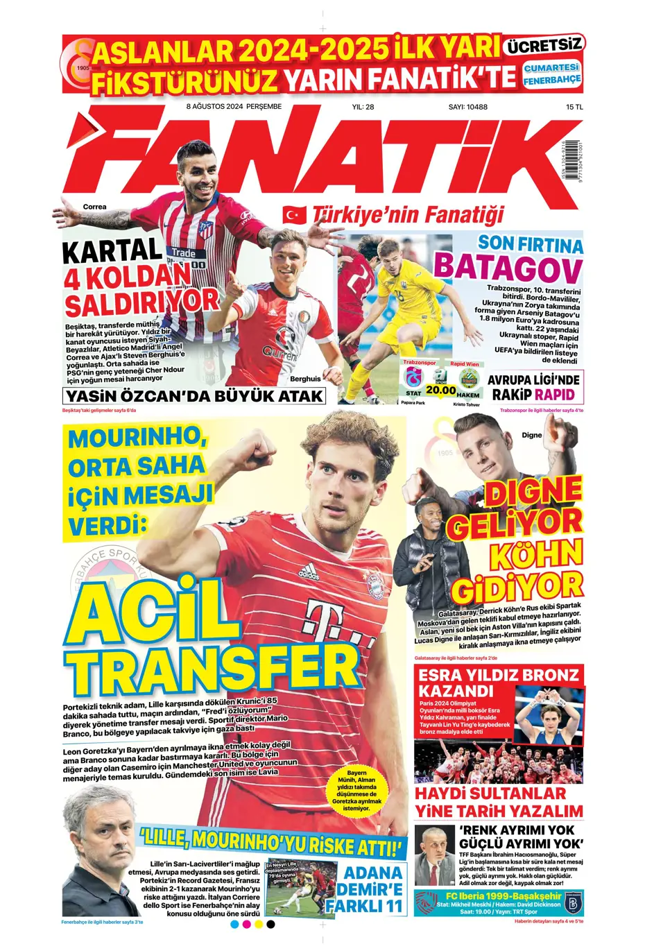 "Aslan'dan 3 yıldıza teklif" | Sporun manşetleri (8 Ağustos 2024) - 6 "Aslan'dan 3 yıldıza teklif" | Sporun manşetleri (8 Ağustos 2024) - 6