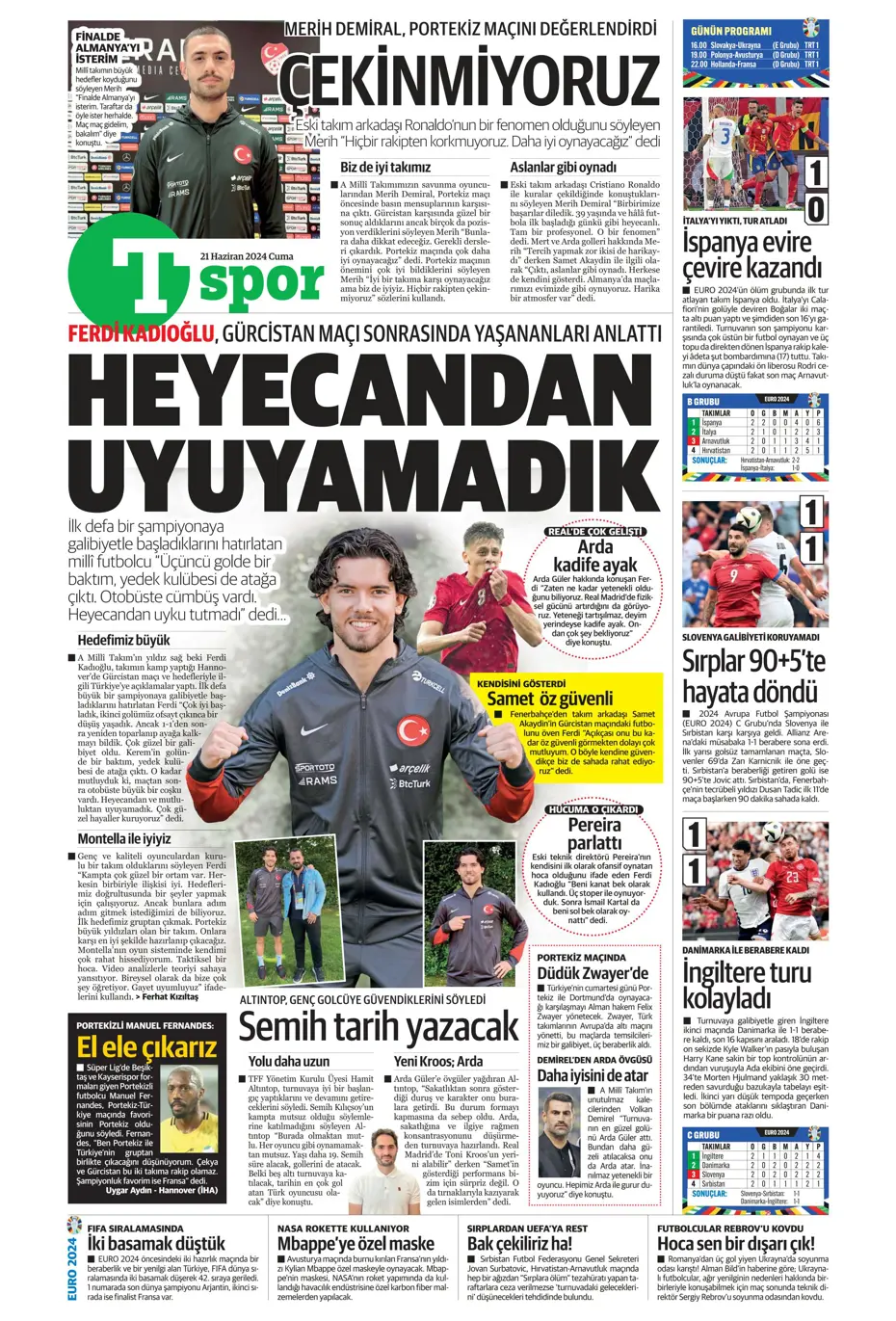 "Bir yıl daha G.Saray'dayım" | Sporun manşetleri (21 Haziran 2024) - 39 "Bir yıl daha G.Saray'dayım" | Sporun manşetleri (21 Haziran 2024) - 39