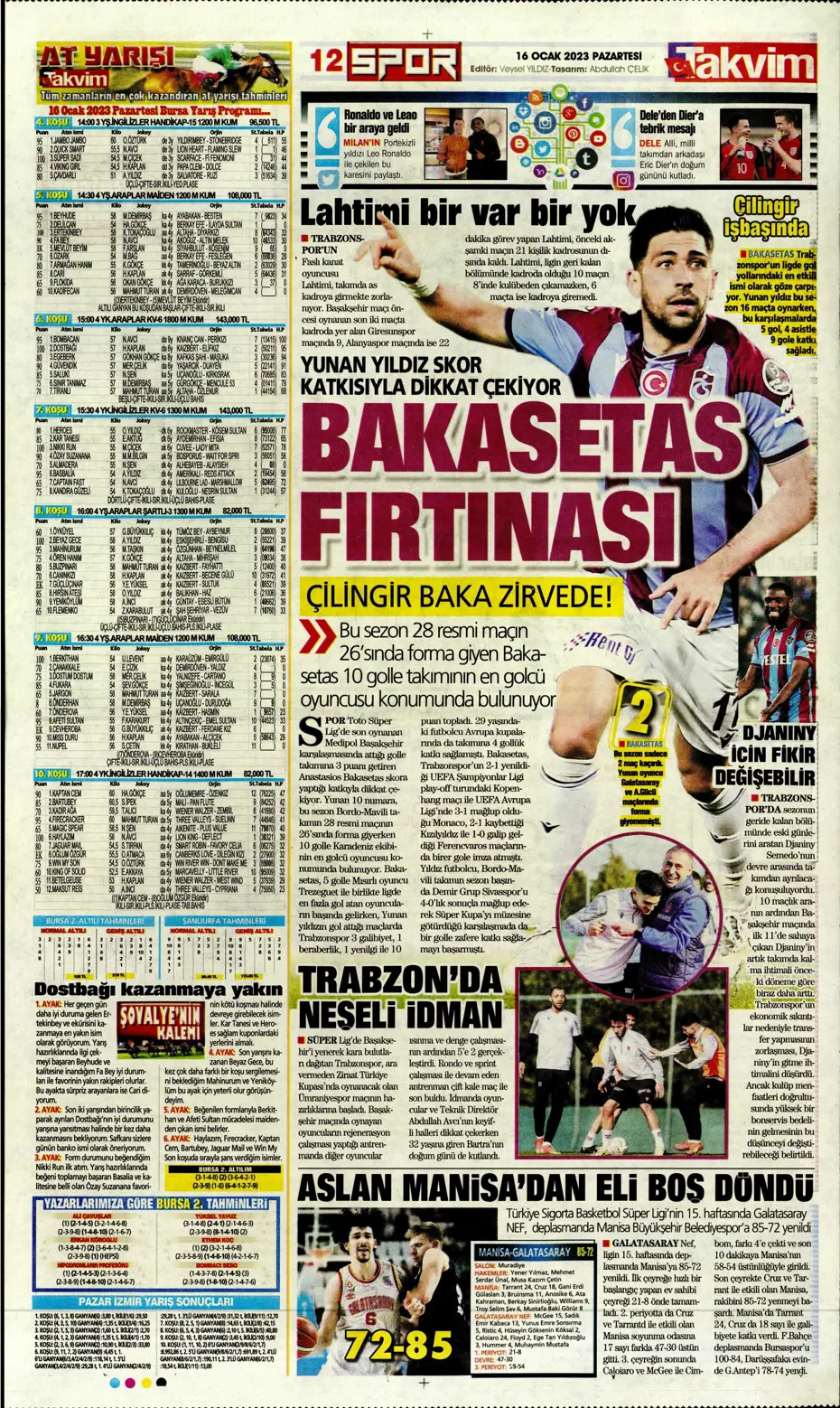 Sporun Manşetleri (16 Ocak 2023) - 34