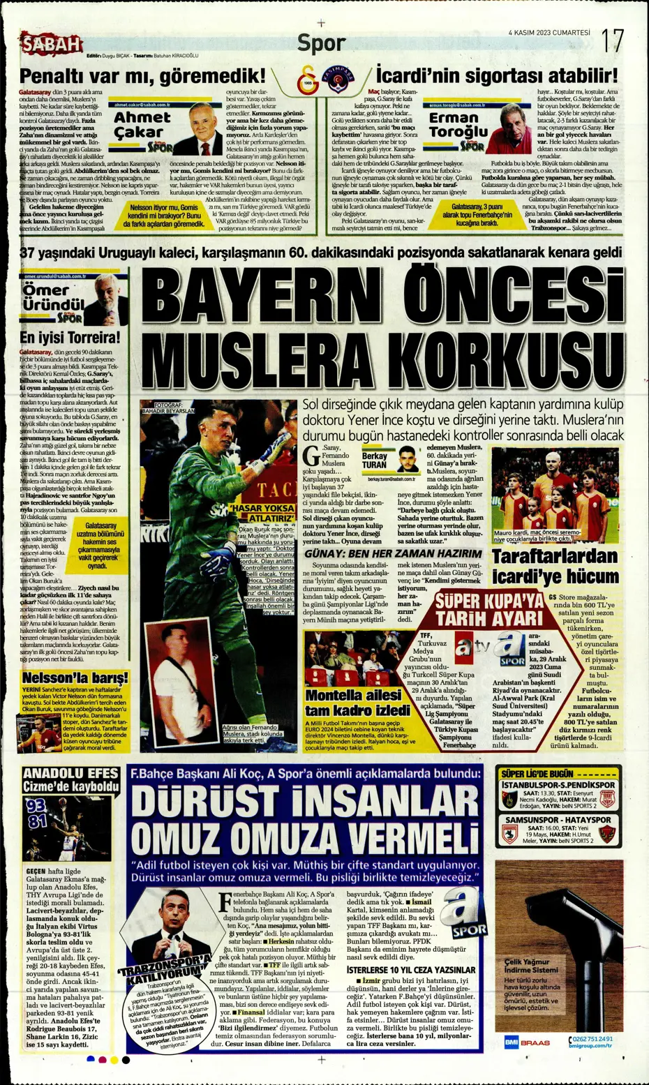 "Derbinin şifresi ilk çeyrek" | Sporun manşetleri (4 Kasım 2023) - 30