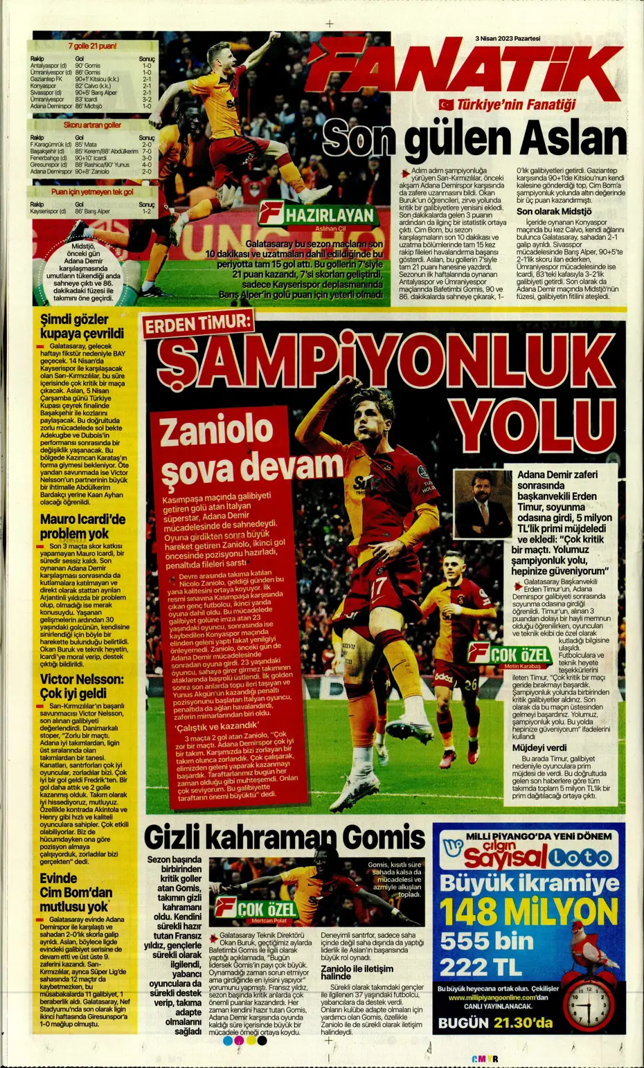 "10 parmak tarih yazdılar" - Sporun manşetleri (3 Nisan 2023) - 8