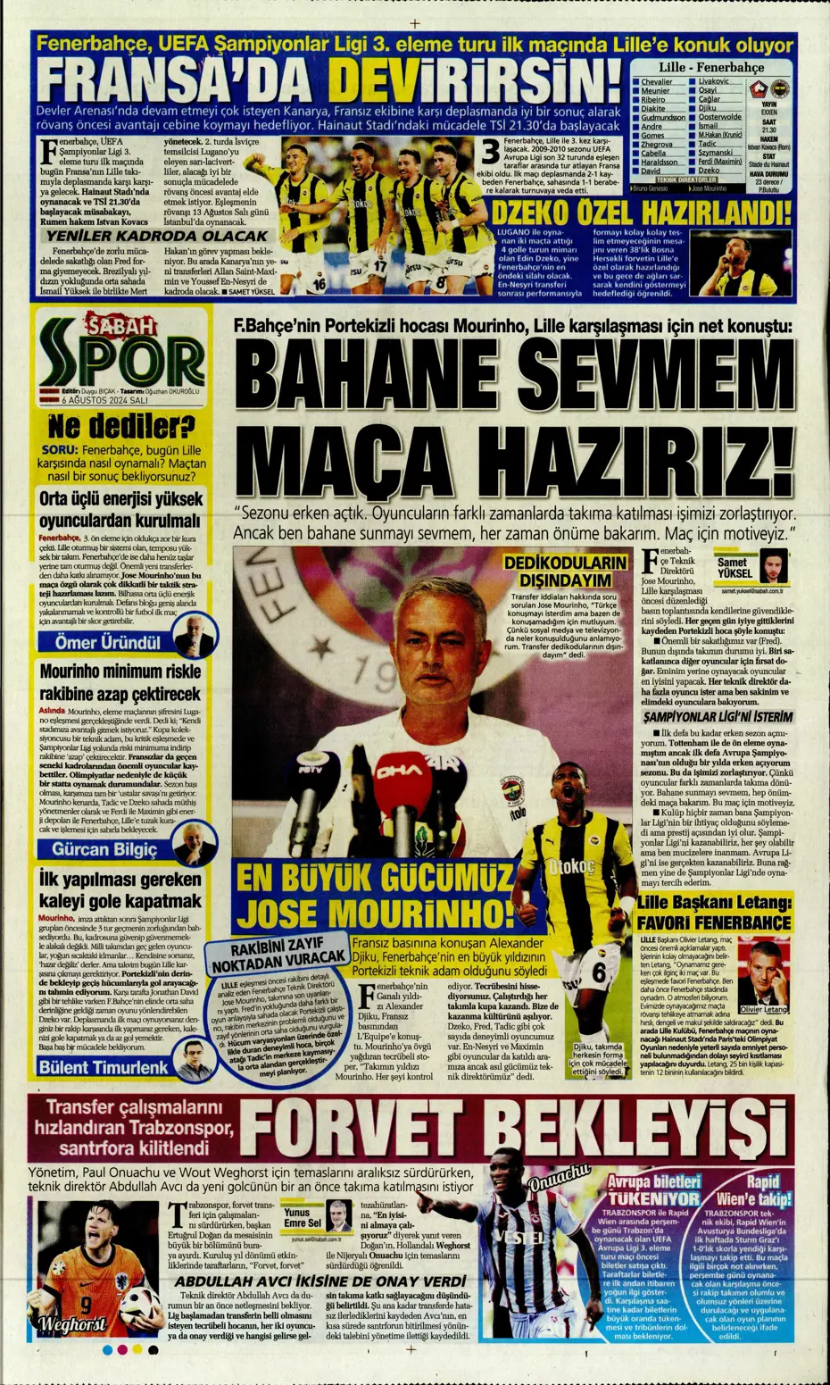 "Kartal'dan Cengiz sürprizi" | Sporun manşetleri (6 Ağustos 2024) - 23 "Kartal'dan Cengiz sürprizi" | Sporun manşetleri (6 Ağustos 2024) - 23