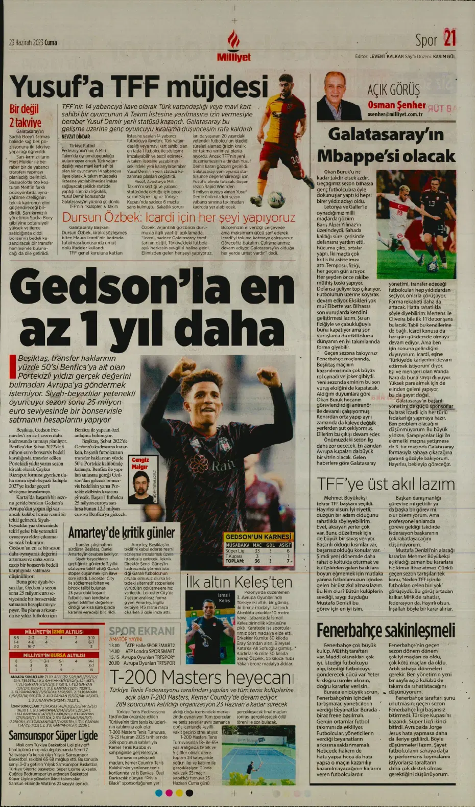 "Cüneyt Çakır ve Abdullah Avcı geliyor" | Sporun manşetleri (23 Haziran 2023) - 14