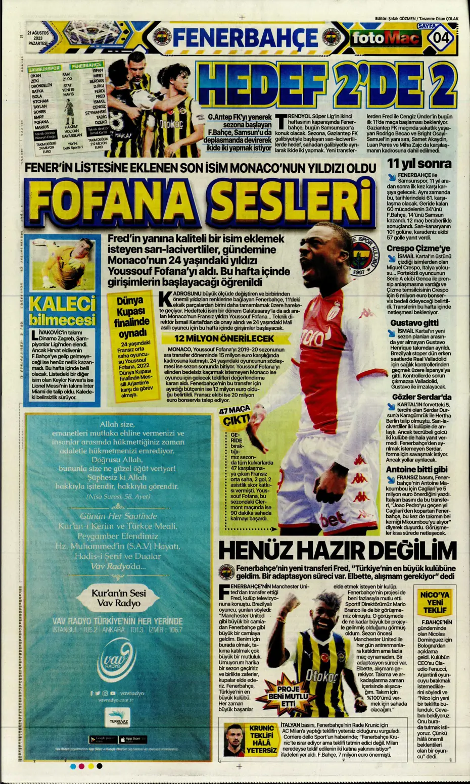 "Kara Kartal'a 90+4'te şok" | Sporun manşetleri (21 Ağustos 2023) - 17