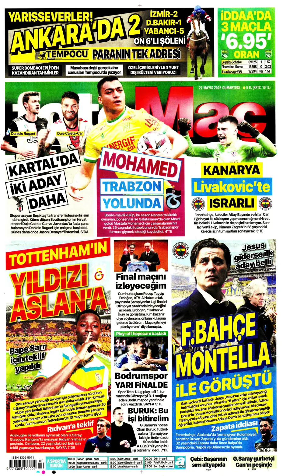 "4 geliyor, 3 gidiyor" | Sporun manşetleri (27 Mayıs 2023) - 6