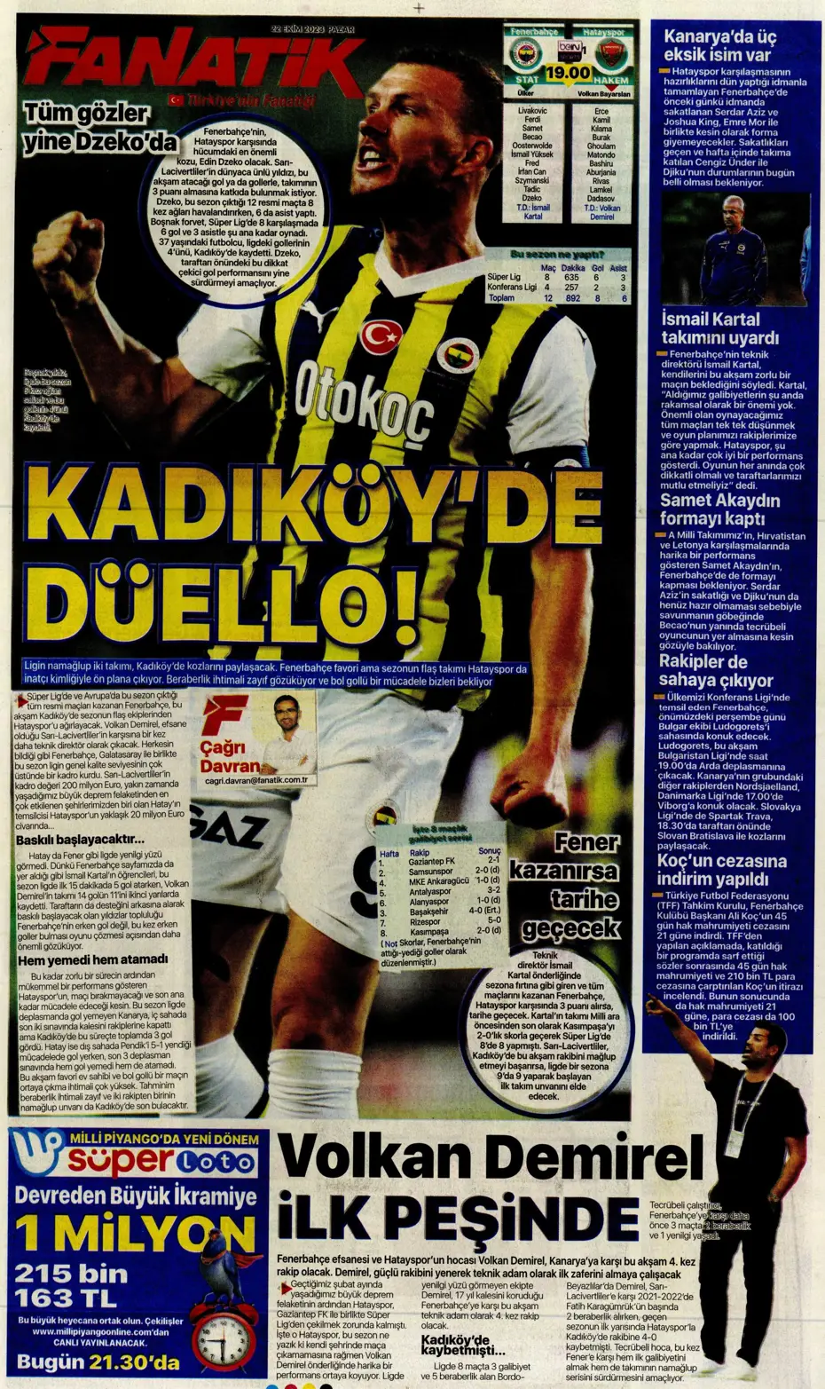 "Derbilerin Aslanı" | Sporun manşetleri (22 Ekim 2023) - 11