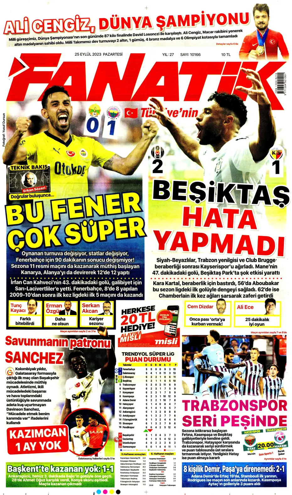 "Hesaplar Kahveci'den" | Sporun manşetleri (25 Eylül 2023) - 3