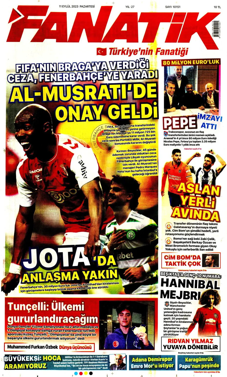 "Sacha Boey, İtalya yolcusu" | Sporun manşetleri (11 Eylül 2023) - 5 "Sacha Boey, İtalya yolcusu" | Sporun manşetleri (11 Eylül 2023) - 5