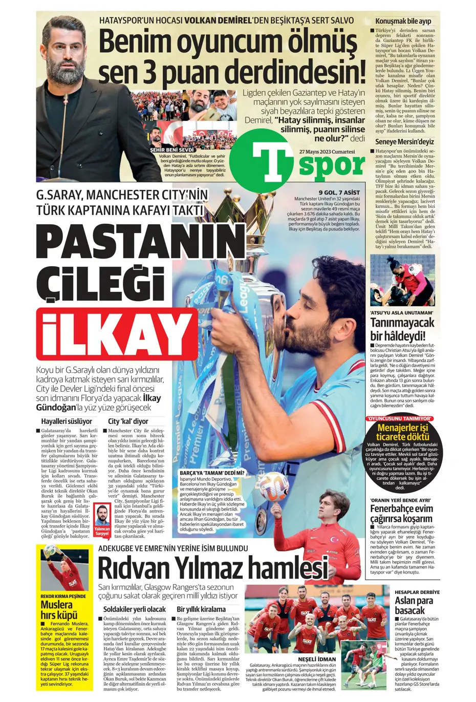 "4 geliyor, 3 gidiyor" | Sporun manşetleri (27 Mayıs 2023) - 19